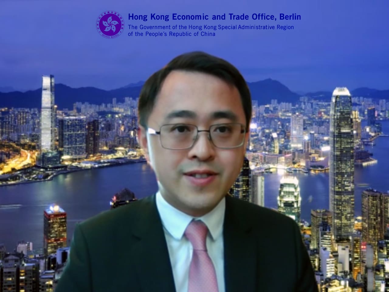 Mr Bill Li, Director of the HKETO Berlin, speaking at the webinar on June 9